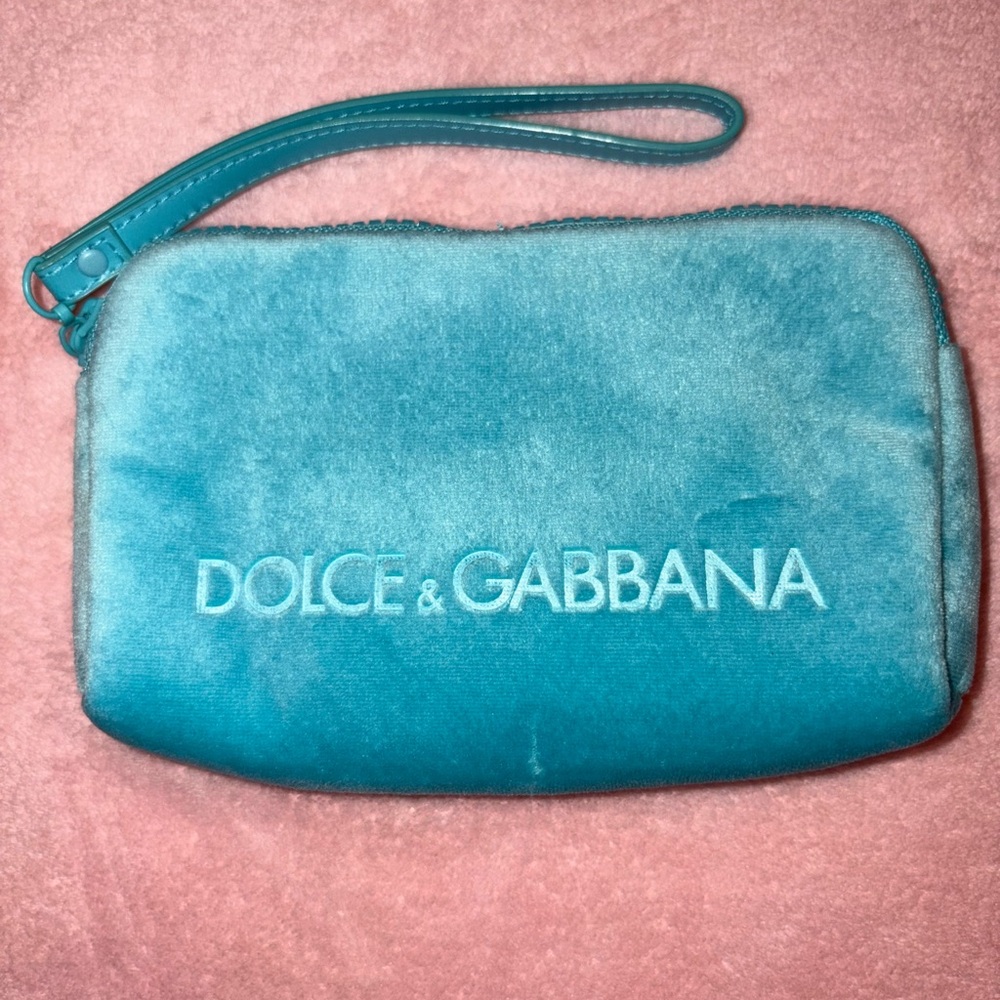 Dolce & Gabbana Blue Suede Clutch